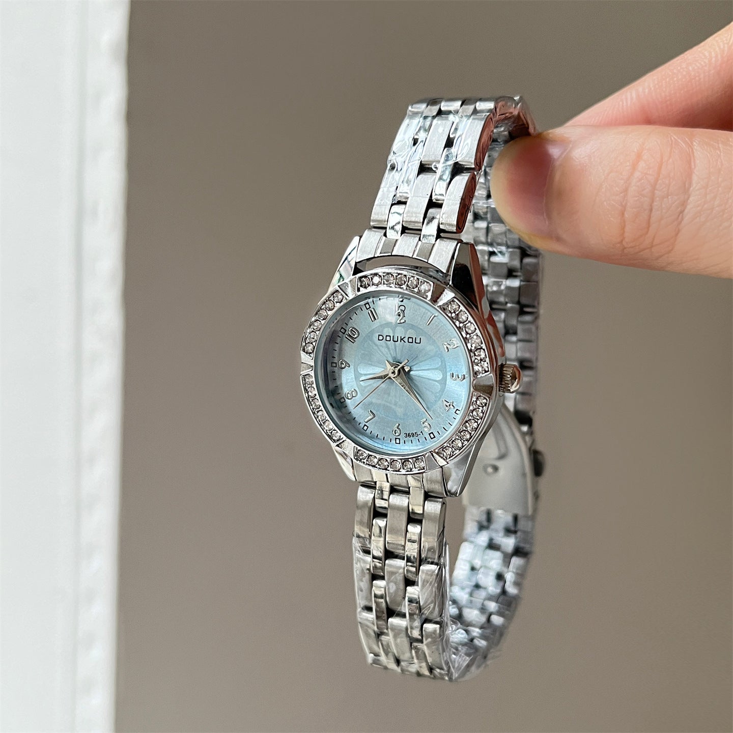 New Womens Watch With Steel Band Small Dial And Diamond Accents