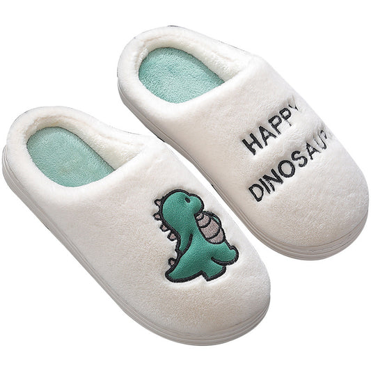 Home Cute New Plush Indoor Couple Warm Cotton Slippers