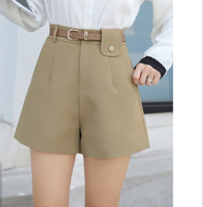 Black High Waist Casual Straight Loose Suit Pants