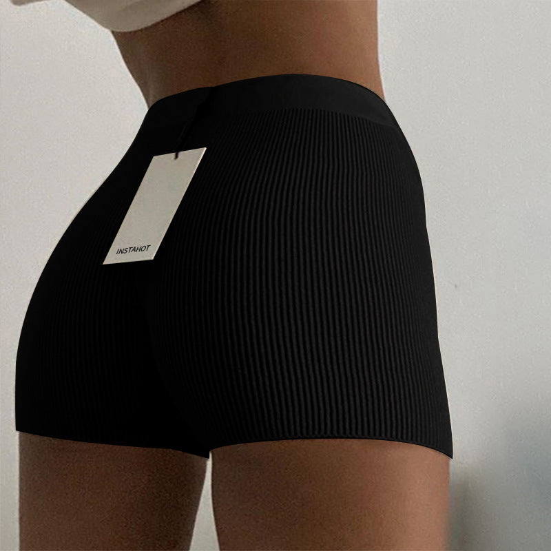 Bodycon Shorts Sweat Biker Knitted Sampic Black Mini White High-Waist Summer Cotton Casual