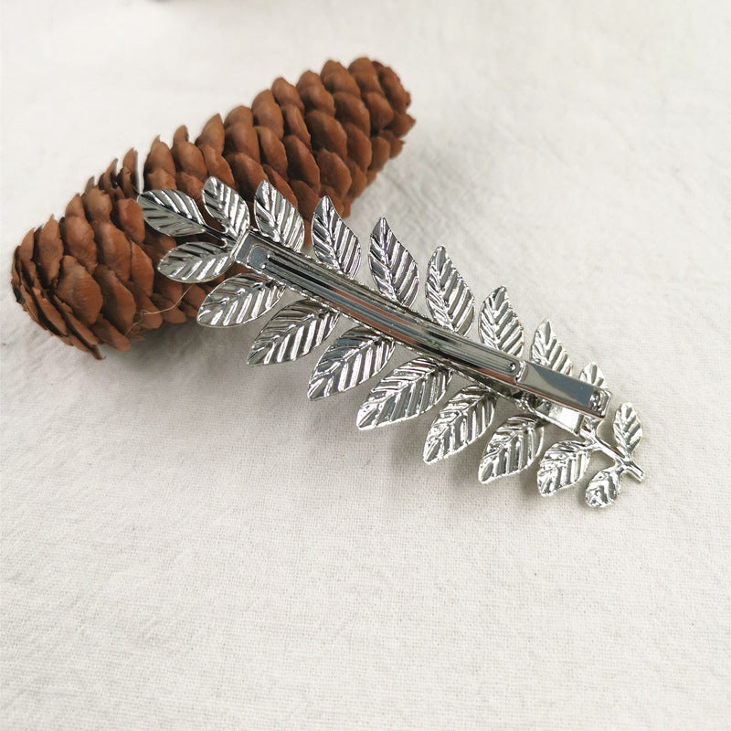 European And American Personality Retro Leaf Hairpin Elastic Ponytail Clip