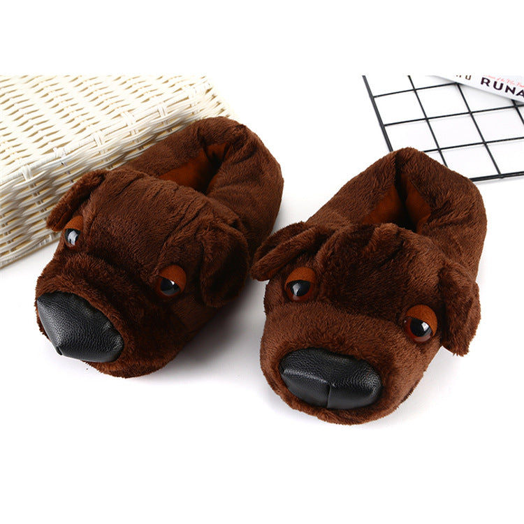 Home Warm Animal Cotton Shoes All-inclusive With Cartoon Wool Slippers