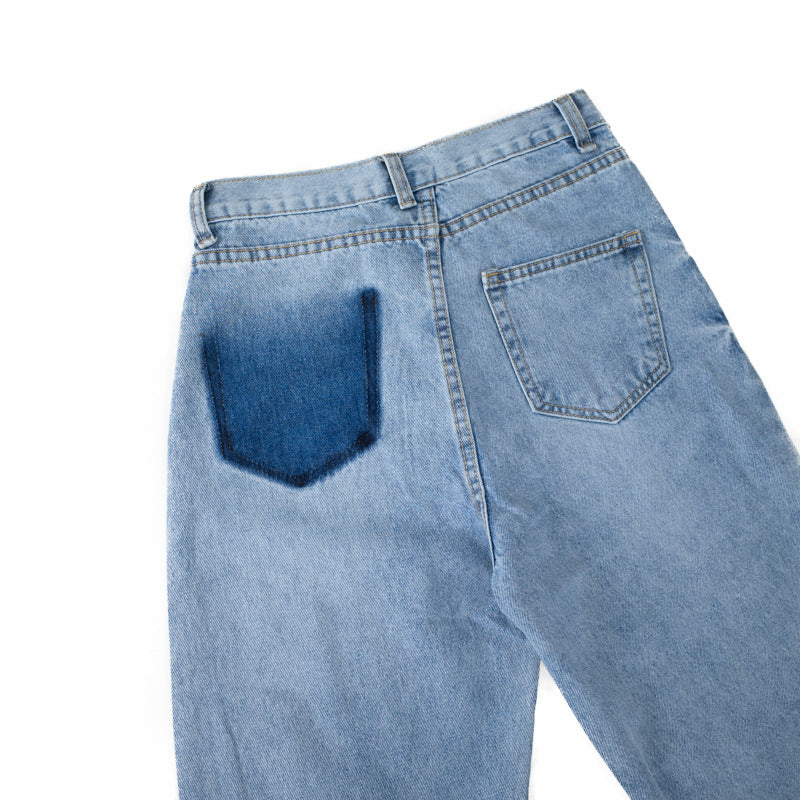 Fluorescent Lizard Skin Twisted Slit Jeans Lady