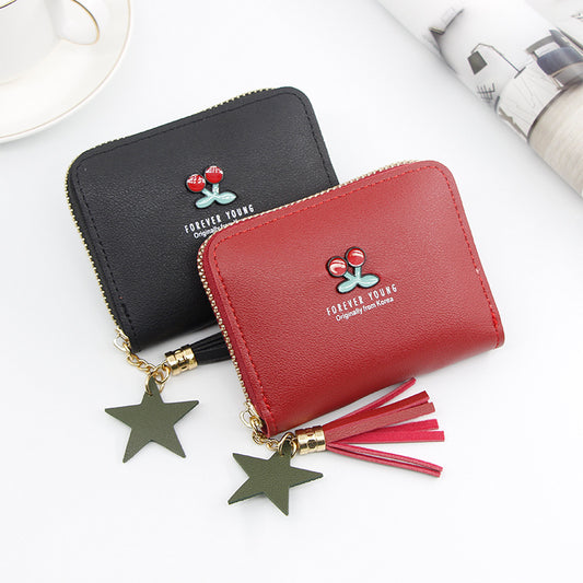 Ladies Short Cartoon Cute Little Flower Clutch