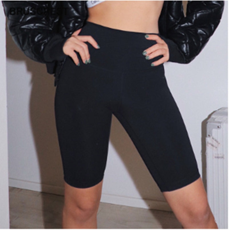 Cotton Cute Basic Mini Biker Shorts Elastic High Waisted Sh