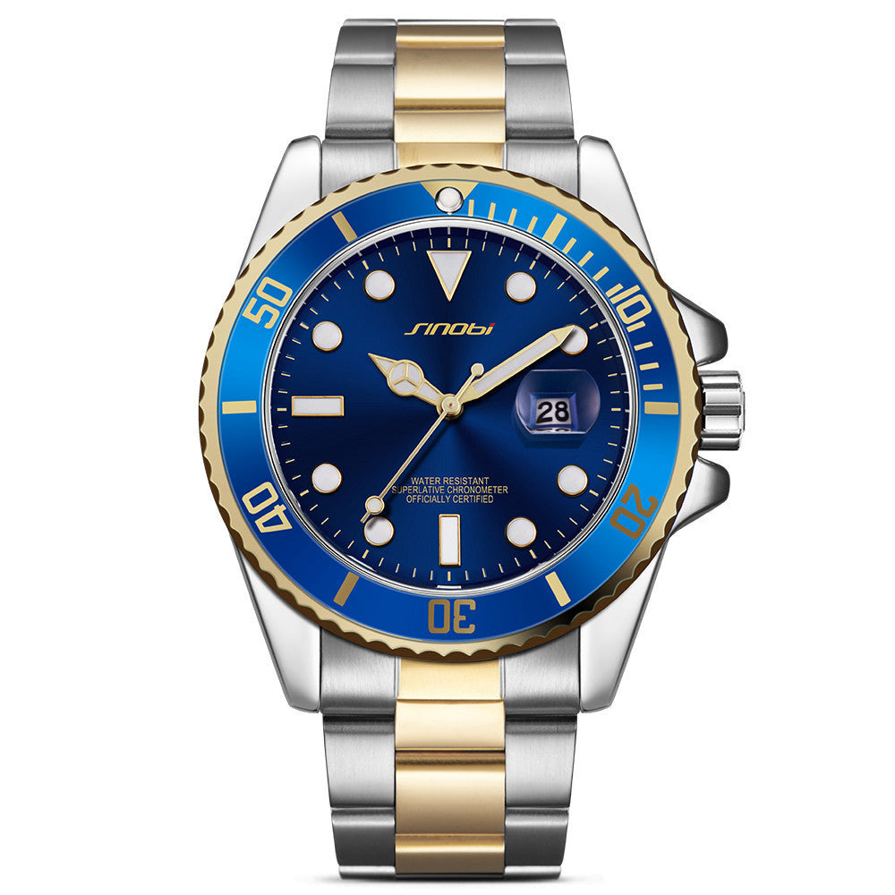 New Men's High-grade Steel Belt Luminous Waterproof Quartz Watch
