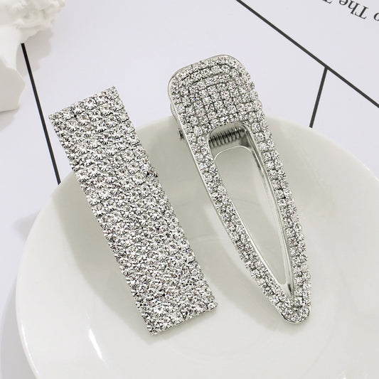 Full Rhinestone Hairpin Super Flash Rhinestone Large Water Drop Bangs Clip