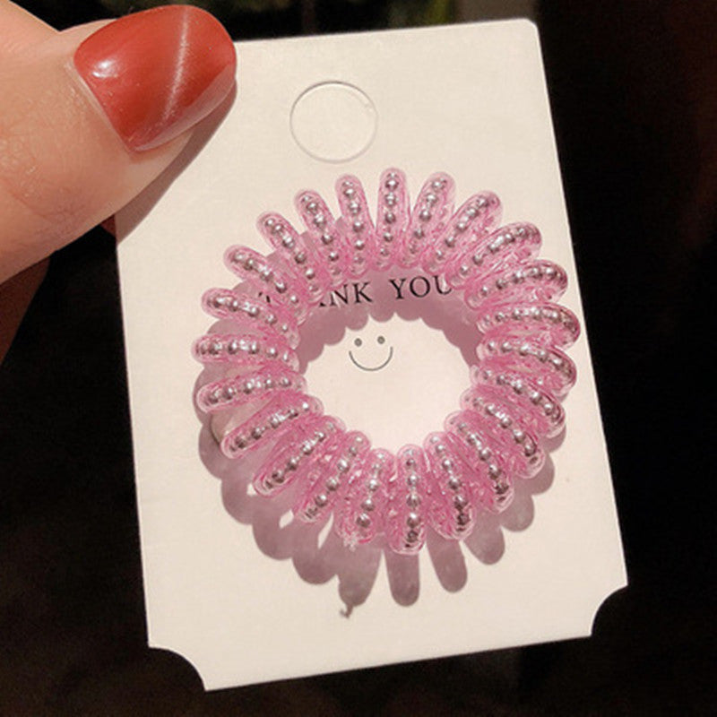 Cute Tie Hair Phone Head Rope Ball Head Ponytail Leather Case