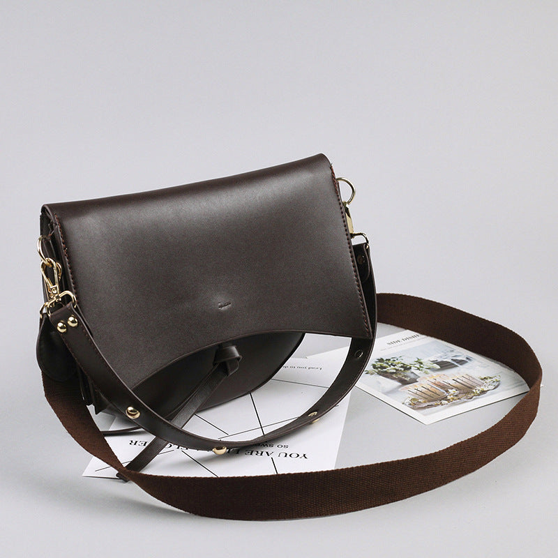 Personalized Picture Bag Wide Shoulder Strap Pure Color Simple