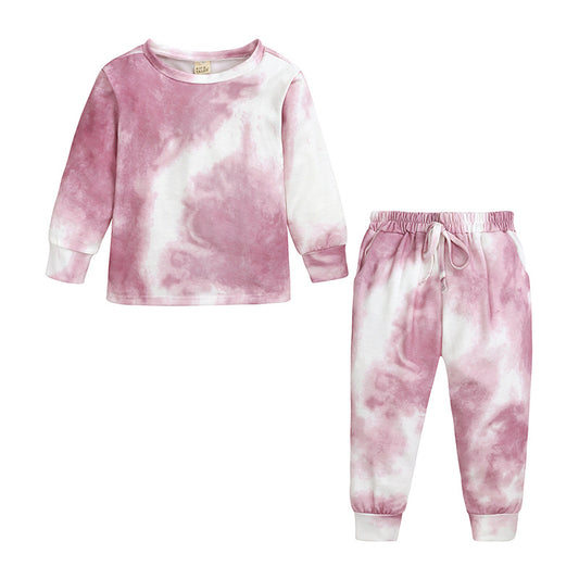 New Tie-Dye Printed Parent-Child Fashion Two-Piece Suit