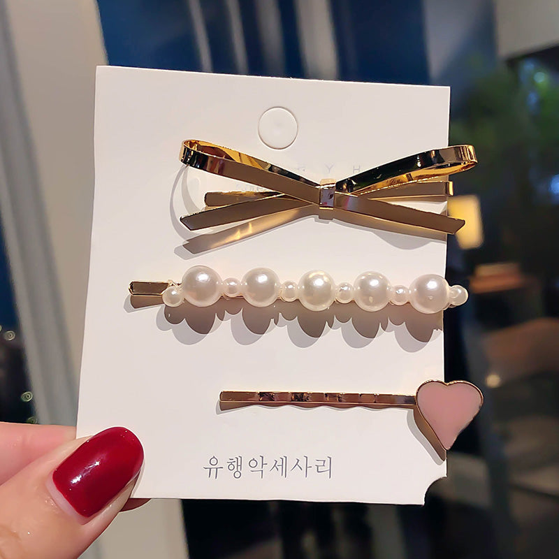 Pearl Hairpin Clip Girl Korean Headdress Side Clip