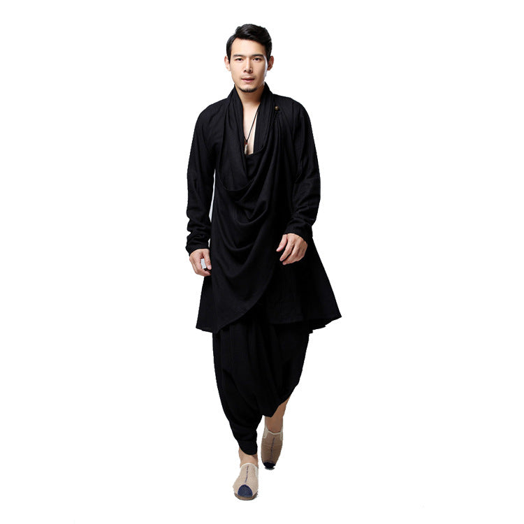 Slim-fitting long style Chinese style men's wear