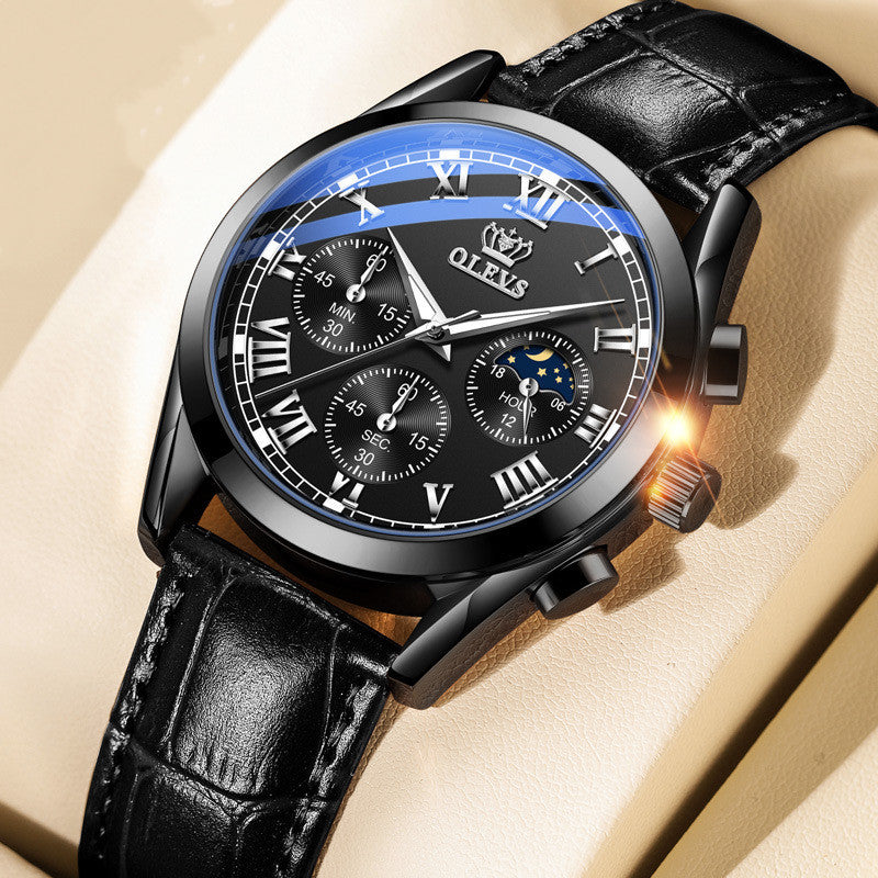 Watch Multi-function Sports Three-eye Six-hand Chronograph