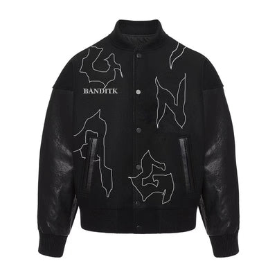 Woolen Stitching Pu Leather Baseball Uniform Embroidery