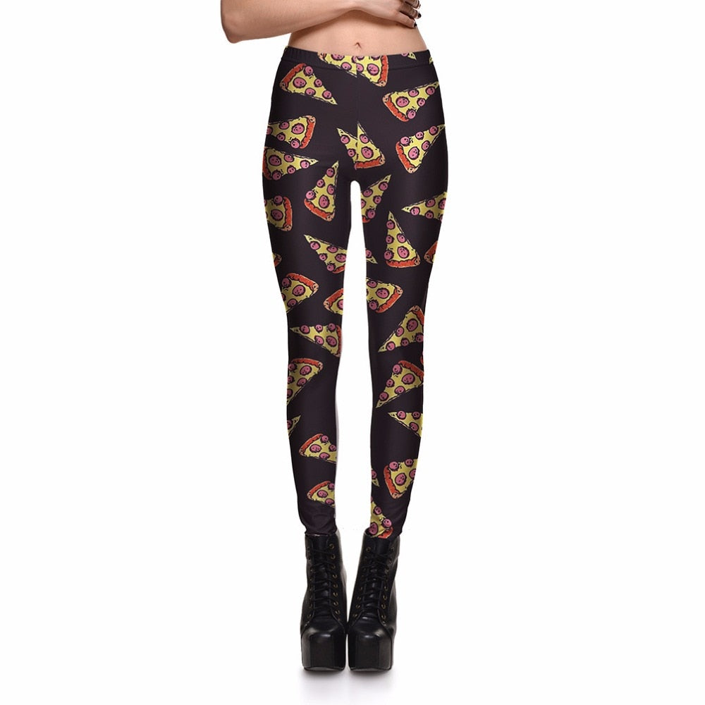Pizza print personalized slim leggings