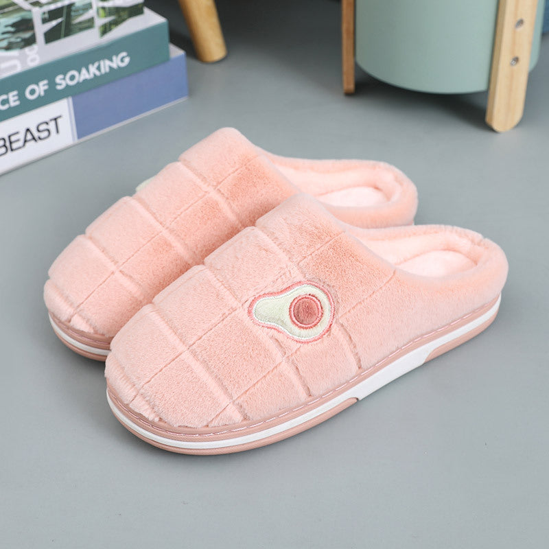 Plus Velvet Warm Indoor Non-Slip Avocado Slippers