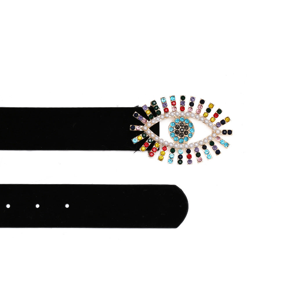 European And American Fancy Diamond Pearl Demon Eye Belt