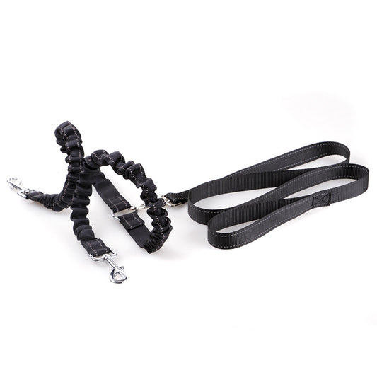 Double Headed Dog Pull Rope Retractable Dog Leash
