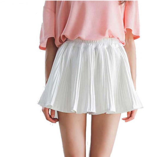 All-match A-line Half-length Pleated Puff Skirt Pants