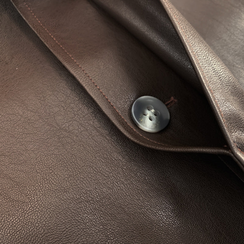 Fashion Retro Small Pointed Collar Short Leather Jacket