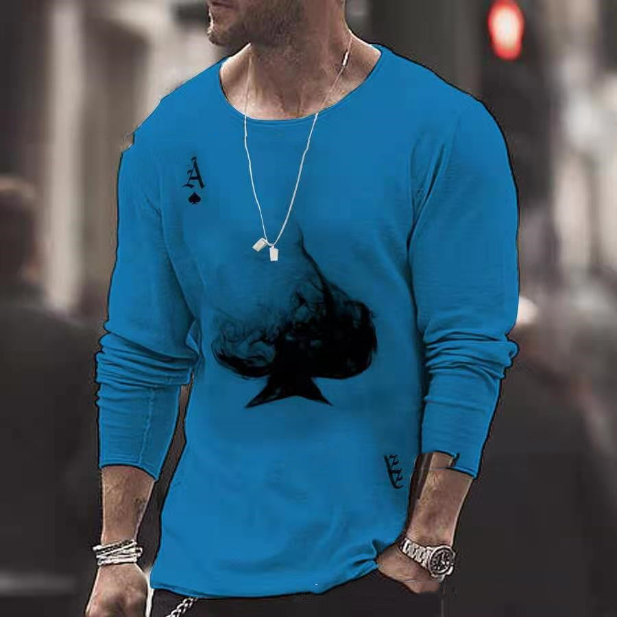 Slim Casual Long-sleeved Youth Ordinary Round Neck T-shirt