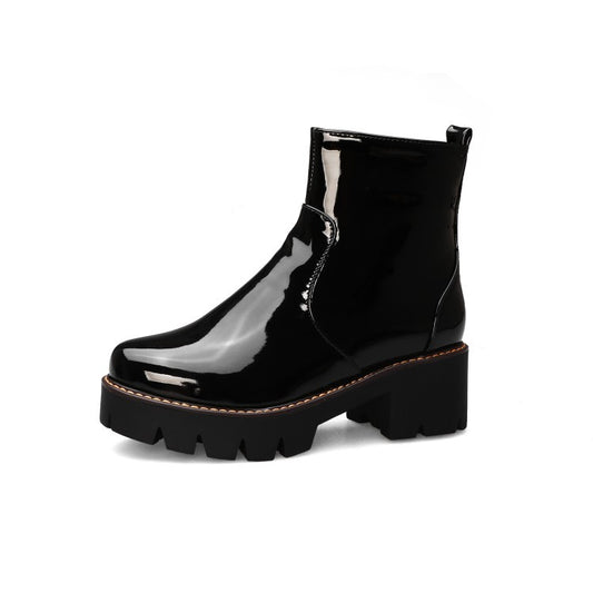 Short stature short boots women Europe and the United States thick bottom fashion women boots autumn winter large size women's shoes