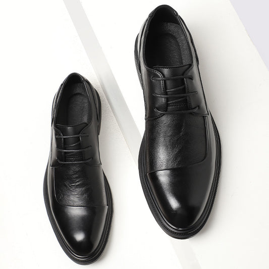 Trendy Casual Shoes Men's Pointed Toe English Leather Shoes