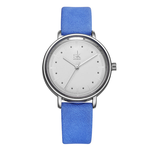 Shengke SK Quartz Water Fiber Belt Round Watch