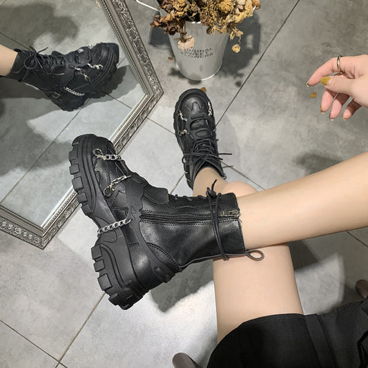 All-Match Thick-Soled Mid-Tube Short Boots