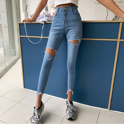 Women's Jeans With Waist Waist And Slim Feet