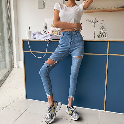 Women's Jeans With Waist Waist And Slim Feet
