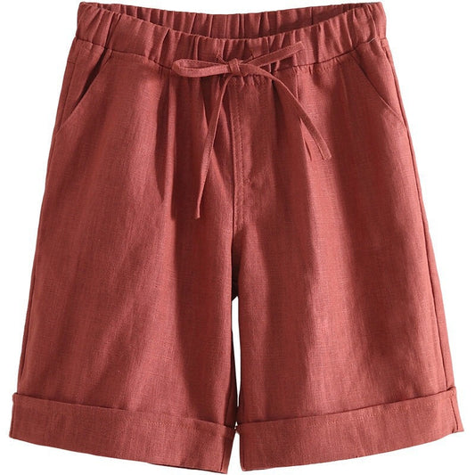 Summer New Style Cotton And Linen Casual Five-Point Pants