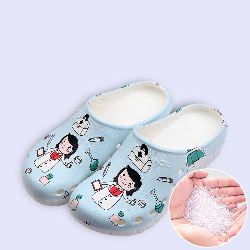 Operating Room Slippers Women Soft Sole Toe Cap Shoes