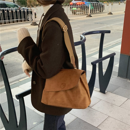 Borse A Tracolla Con Patta In Pelle PU nabuk Per Donna Borsa A Tracolla