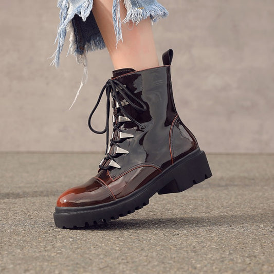 Women's Shoes Autumn And Winter Retro Round Toe Martin Boots