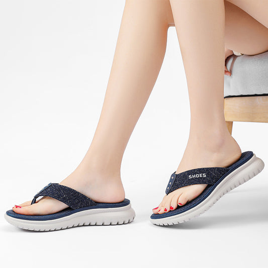Sandals Women's Simple Flip-Flops Sports Wind Slope With Large Size Slippers