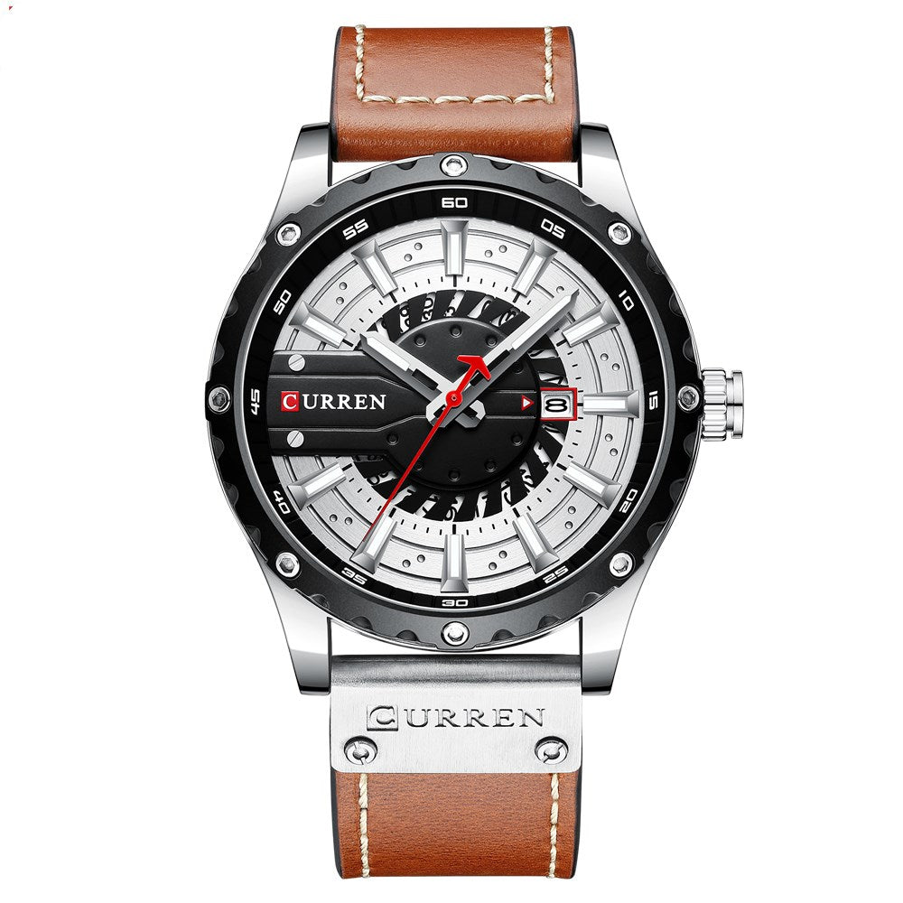 Waterproof Belt Calendar Men's Business Quartz Watch