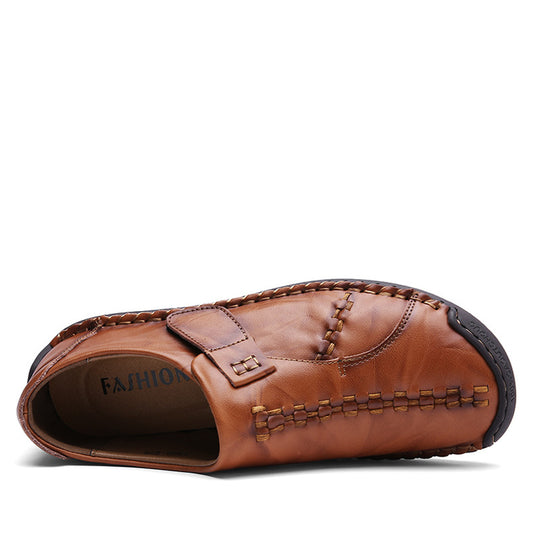 Fritid Plus Size Læder Slip-On Bådesko