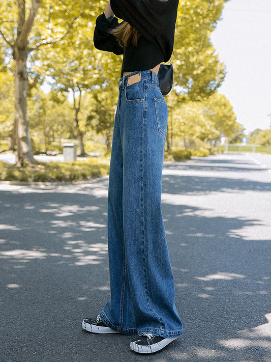 Retro Drape Straight Loose Wide-leg Pants