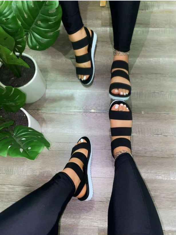 European And American Summer New Thick Soled Light Elastic Sandals