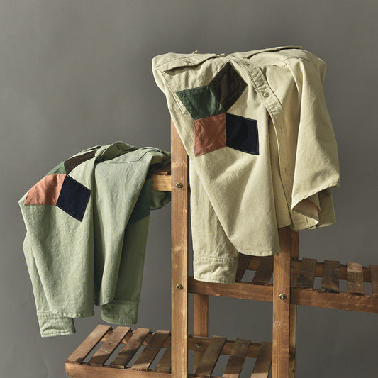 Men's Casual Long-sleeved Shirt Tooling Youth Jacket