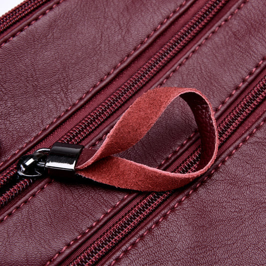 Middle-aged And Elderly Women's Bag Soft Leather Fashion Portable Mother Bag