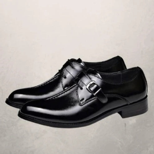 Pointed Casual Lace-Up Low-Top Leather Shoes