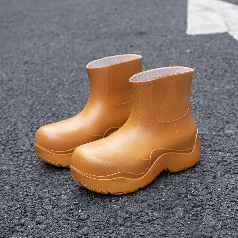 Non-slip Platform Low-top Waterproof Ladies Fashion Rain Boots