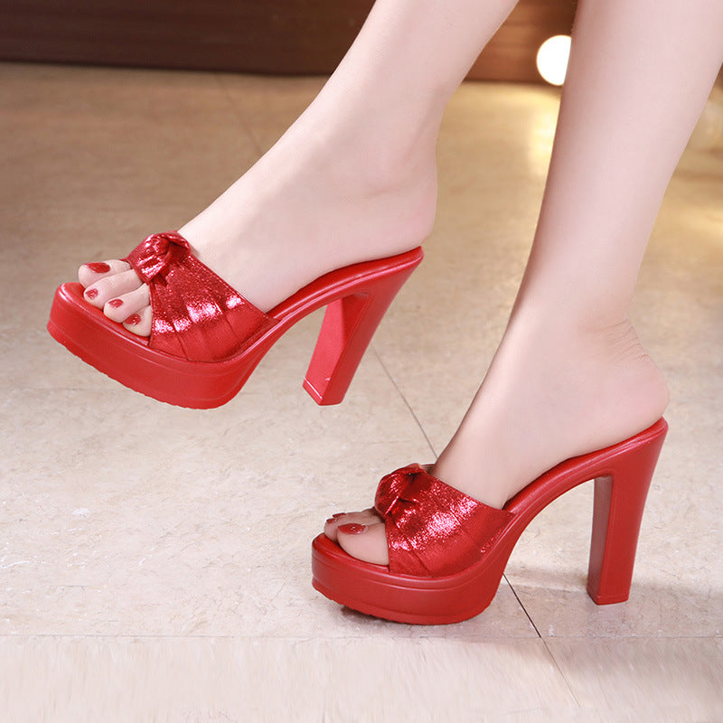 New Fashion Outer Wear Thick-heel Platform Platform Open-toed Sandals and Slippers