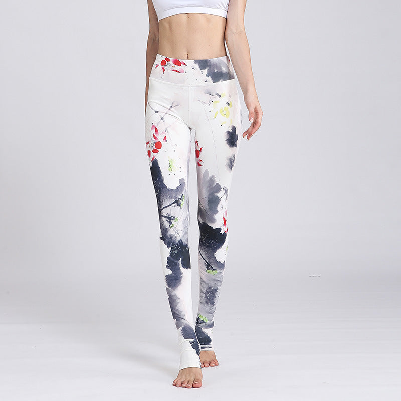 European And American Printed Sportswear Slim Yoga Fitness Pants