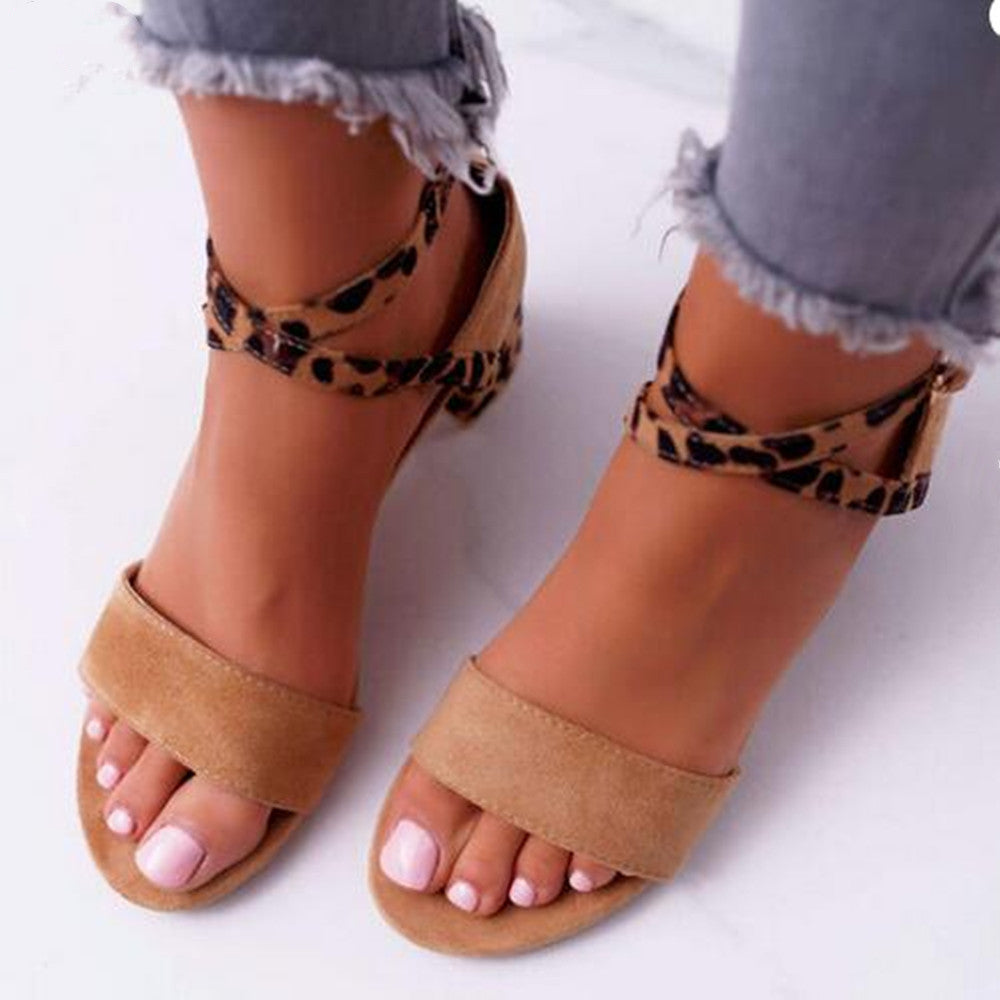 Summer New Mid Heel Women's Flat Sandals