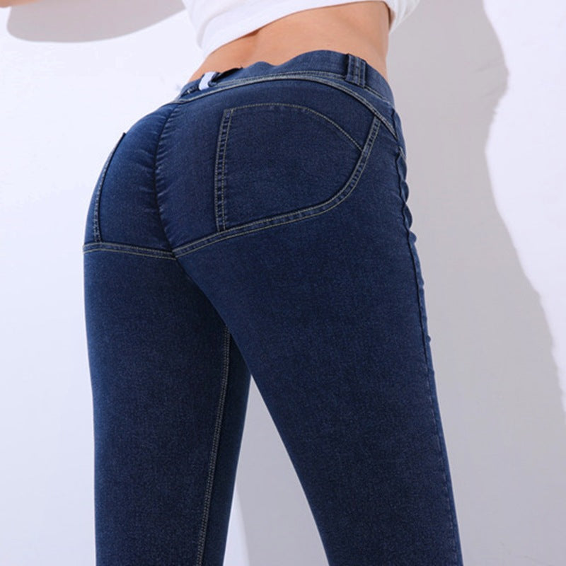 Slim Slimming Hips Fake Pocket Leggings Smoky Gray Foot Pants
