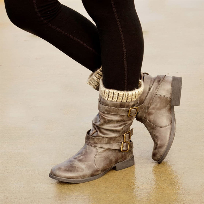 Woolen Thick Heel High Heel Women's Boots
