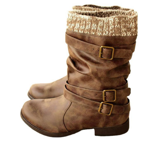 Woolen Thick Heel High Heel Women's Boots